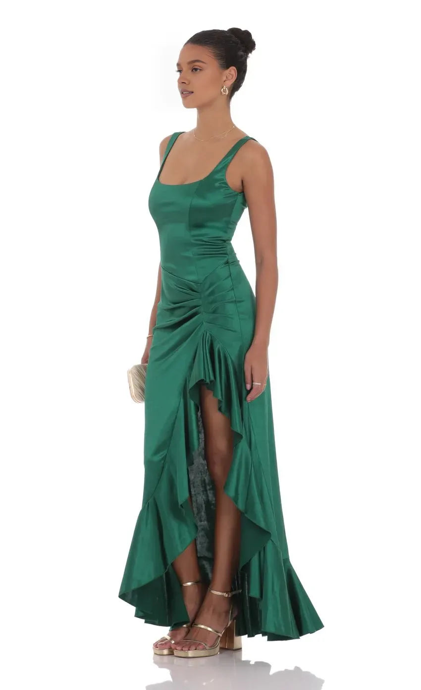 Fashion Mermaid/Trumpet Square Neck Sleeveless Zipper Up Floor-Length Prom Dress